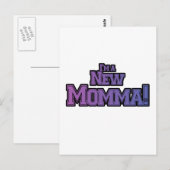 Paars ben ik een New Momma Tshirts en Gifts Briefkaart (Voorkant / Achterkant)
