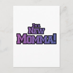 Paars ben ik een New Momma Tshirts en Gifts Briefkaart