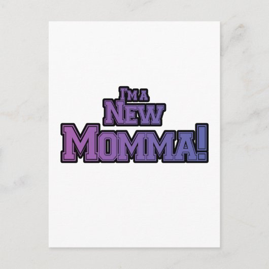 Paars ben ik een New Momma Tshirts en Gifts Briefkaart (Voorkant)