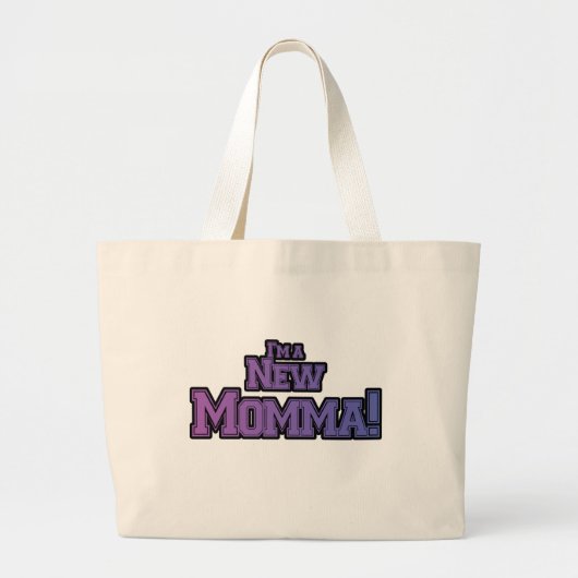 Paars ben ik een New Momma Tshirts en Gifts Grote Tote Bag (Voorkant)
