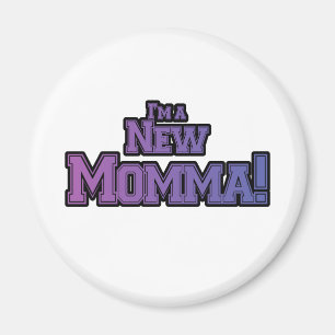 Paars ben ik een New Momma Tshirts en Gifts Magneet