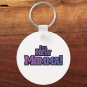 Paars ben ik een New Momma Tshirts en Gifts Sleutelhanger (Voorkant)