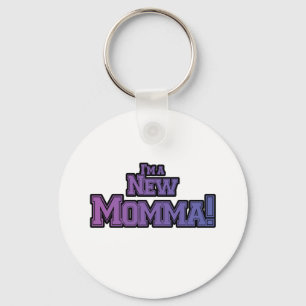 Paars ben ik een New Momma Tshirts en Gifts Sleutelhanger