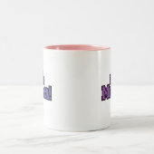 Paars ben ik een New Momma Tshirts en Gifts Tweekleurige Koffiemok (Center)