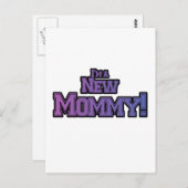 Paars ben ik een nieuwe mammie-T-shirts en cadeaut Briefkaart (Voorkant / Achterkant)