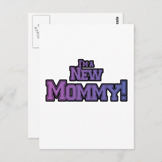 Paars ben ik een nieuwe mammie-T-shirts en cadeaut Briefkaart (Voorkant / Achterkant)