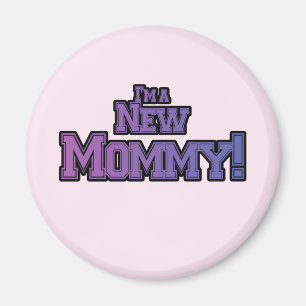 Paars ben ik een nieuwe mammie-T-shirts en cadeaut Magneet