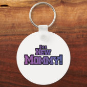 Paars ben ik een nieuwe mammie-T-shirts en cadeaut Sleutelhanger (Voorkant)