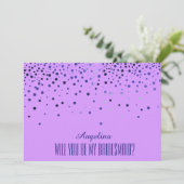 Paars ben je mijn bruidsmeisje? kaart (Staand voorkant)