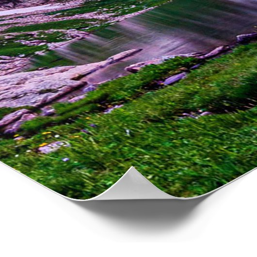 Paars bergmeer / zonsondergang poster (Hoek)