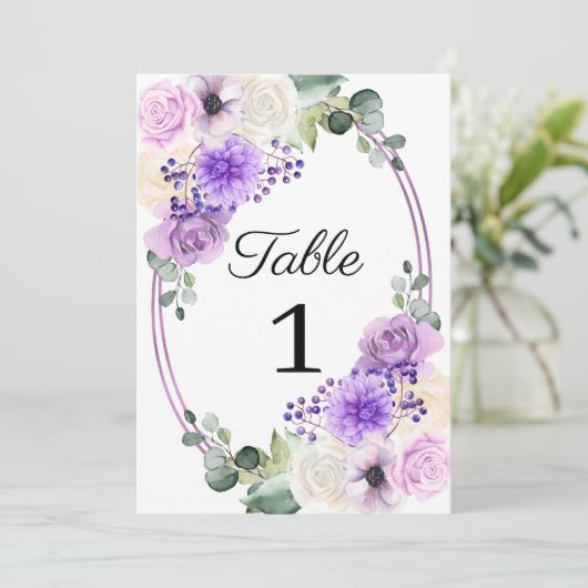 Paars Berichten Tafelnummer (Staand voorkant)