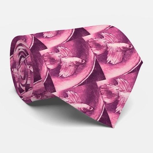 Paars Betta Stropdas (Opgerold)