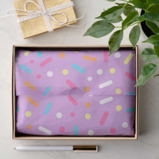 Paars Bevroren Icing & Donut Sprinkles Tissuepapier (Geschenk)