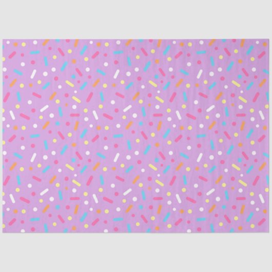 Paars Bevroren Icing & Donut Sprinkles Tissuepapier (Voorkant)