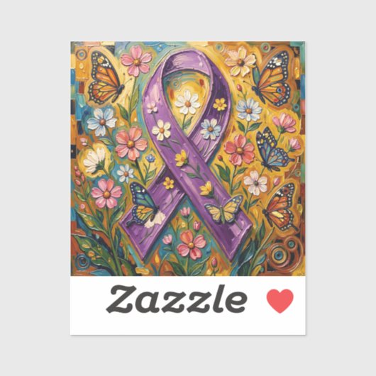 Paars bewustzijnslint Fibro Sticker (Vel)