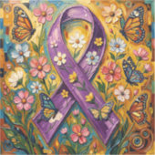 Paars bewustzijnslint Fibro Sticker (Voorkant)