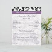 Paars bindprogramma voor zwart-wit Damask (Staand voorkant)