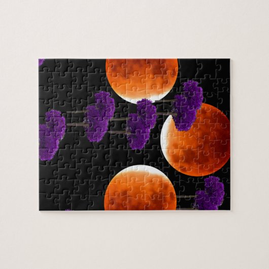 Paars binnendringen legpuzzel (Horizontaal)