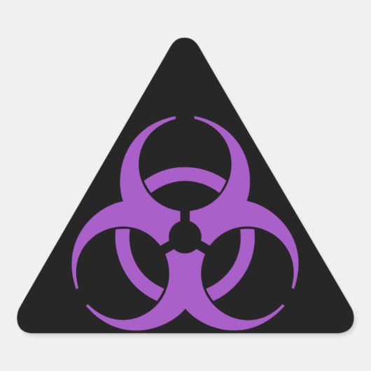 Paars biogevaarsymbool sticker (Voorkant)