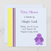 Paars Birdie Baby shower Kaart (Voorkant / Achterkant)