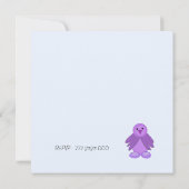 Paars Birdie Baby shower Kaart (Achterkant)