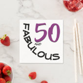 Paars Black 50 en Fabulous Typography Birthday Servetten (Insitu)
