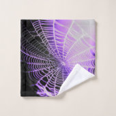 Paars Black Creepy Spooky Spider Web Bad Handdoek (Wasdoekje)