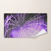 Paars Black Creepy Spooky Spider Web Bad Handdoek (Handdoek)
