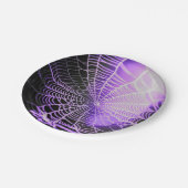 Paars Black Creepy Spooky Spider Web Papieren Bordje (Gekanteld)