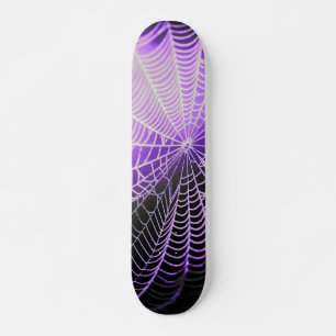 Paars Black Creepy Spooky Spider Web Persoonlijk Skateboard