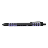 Paars Black Diamond Patroon Aangepaste Ink Pen (Bovenkant)