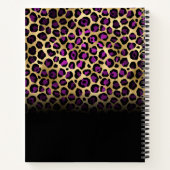 Paars Black en Gold Glam Leopard Ombre Sketch Notitieboek (Achterkant)
