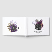 Paars Black en Gold Gothic Wedding Gastenboek (Volledig)