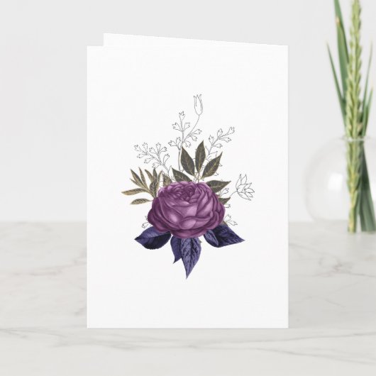 Paars Black en Gold Gothic Wedding Programma (Achterkant)