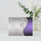  Paars Black en Silver Floral RSVP (Staand voorkant)