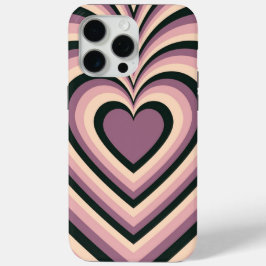 Paars Black Hypnotic Heart Love Patroon iPhone 15 Pro Max Hoesje