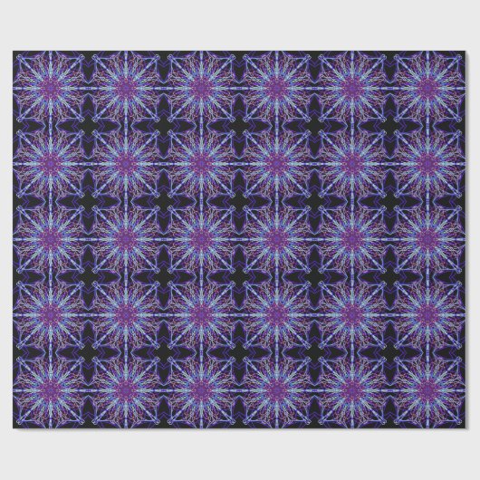Paars Black Kaleidoscope Mandala Art Cadeaupapier (Vlak)