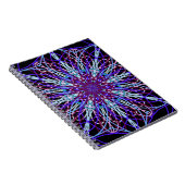 Paars Black Kaleidoscope Mandala Art Notitieboek (Rechterzijde)
