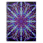 Paars Black Kaleidoscope Mandala Art Notitieboek (Voorkant)