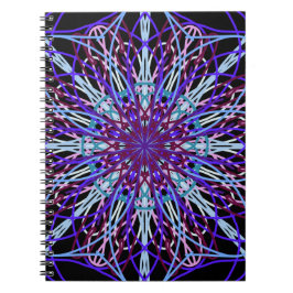 Paars Black Kaleidoscope Mandala Art Notitieboek