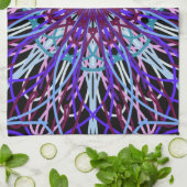 Paars Black Kaleidoscope Mandala Art Theedoek (Gevouwen)