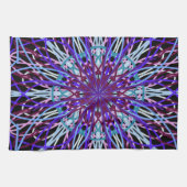 Paars Black Kaleidoscope Mandala Art Theedoek (Horizontaal)