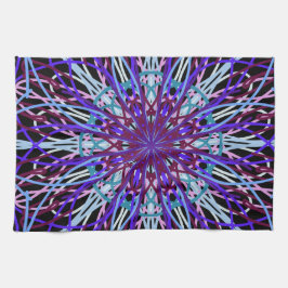 Paars Black Kaleidoscope Mandala Art Theedoek