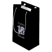 Paars Black Sweet 16 Gift Bag Klein Cadeauzakje (Achterkant Gekanteld)