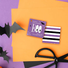 Paars Black White Boo Happy Halloween Bedankjes Labels