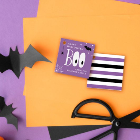 Paars Black White Boo Happy Halloween Bedankjes Labels