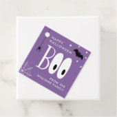Paars Black White Boo Happy Halloween Bedankjes Labels (In situ)