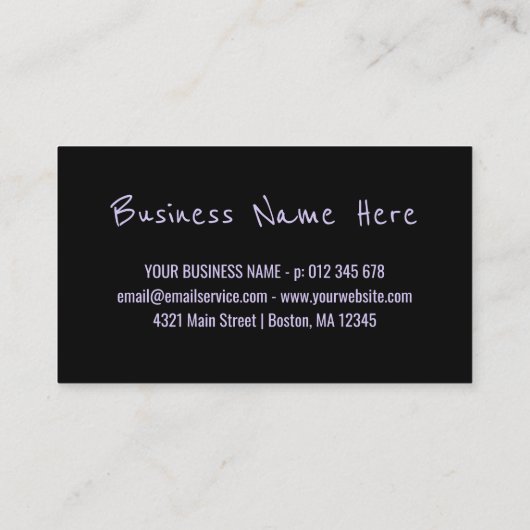 Paars Black White Ten Visit Loyalty Punch Card (Achterkant)