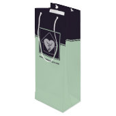 Paars & Blauw Aangepaste afbeelding & logo Bedankt Wijn Cadeautas (Achterkant Gekanteld)