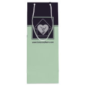 Paars & Blauw Aangepaste afbeelding & logo Bedankt Wijn Cadeautas (Achterkant)